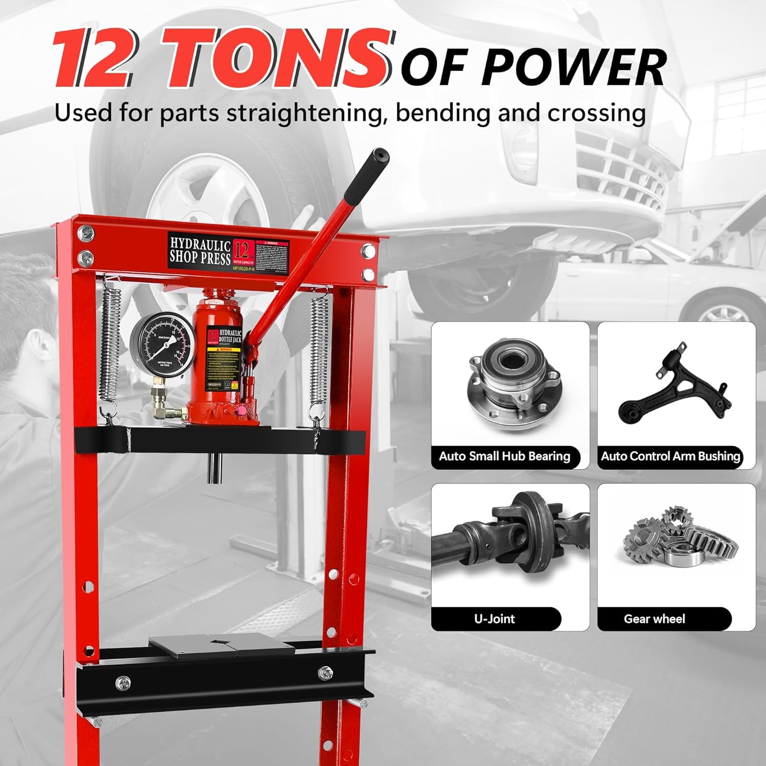 Shop Press 12 Ton Hydraulic H- - đánh giá và giá Manual Hydraulic Press 12 Ton